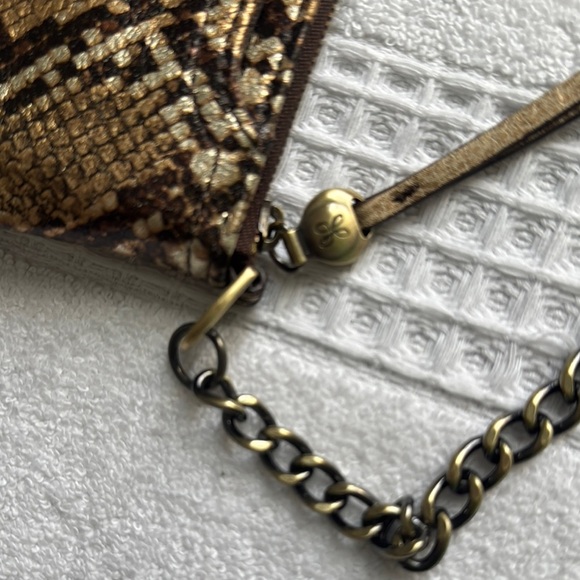 HOBO Brown and Tan Quilted Clutch with Chain Strap - Picture 6 of 9